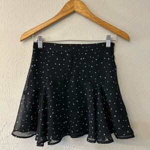 Le Lis Collection Black Starry Skater Skirt Mini Small